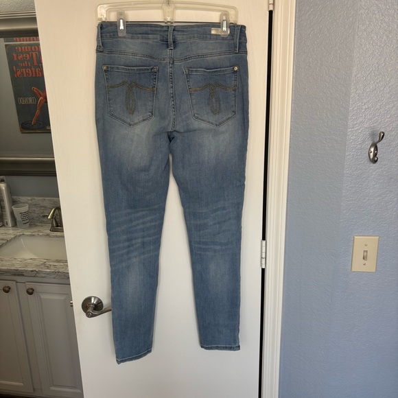 Seven 7 Blue Distressed Jeans with Zippers - Picture 4 of 7